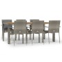 Set comedor jardín 7 pzas y cojines ratán sintético gris de vidaXL, Conjuntos de jardín - Ref: Foro24-3184973, Precio: 497,36...