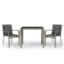 Set comedor de jardín 3 piezas con cojines ratán sintético gris de vidaXL, Conjuntos de jardín - Ref: Foro24-3157957, Precio:...