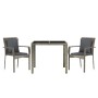 Set comedor de jardín 3 piezas con cojines ratán sintético gris de vidaXL, Conjuntos de jardín - Ref: Foro24-3157957, Precio:...