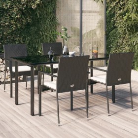 5-piece garden furniture set with black synthetic rattan cushions by vidaXL, Garden sets - Ref: Foro24-3185134, Price: 432,99...