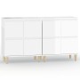 Aparadores 2 uds madera contrachapada blanco brillo 60x35x70 cm de vidaXL, Aparadores - Ref: Foro24-3185753, Precio: 130,43 €...