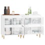 Aparadores 2 uds madera contrachapada blanco brillo 60x35x70 cm de vidaXL, Aparadores - Ref: Foro24-3185753, Precio: 130,43 €...