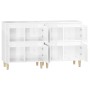 Aparadores 2 uds madera contrachapada blanco brillo 60x35x70 cm de vidaXL, Aparadores - Ref: Foro24-3185753, Precio: 130,43 €...