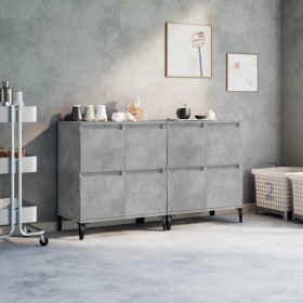 Sideboards 2 pcs concrete gray plywood 60x35x70 cm by vidaXL, Sideboards - Ref: Foro24-3185763, Price: 143,99 €, Discount: %