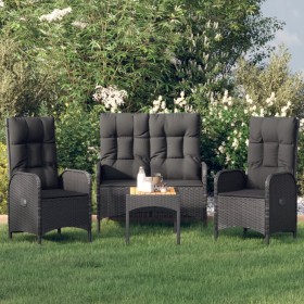 4-piece garden dining set with black synthetic rattan cushions by vidaXL, Garden sets - Ref: Foro24-3185084, Price: 361,56 €,...