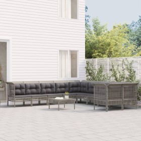 10-piece garden furniture set and gray synthetic rattan cushions by vidaXL, Garden sets - Ref: Foro24-3187595, Price: 550,99 ...