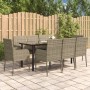 Garten-Essgruppe 9-teilig und schwarzgraue Kissen aus synthetischem Rattan von vidaXL, Gartensets - Ref: Foro24-3185164, Prei...