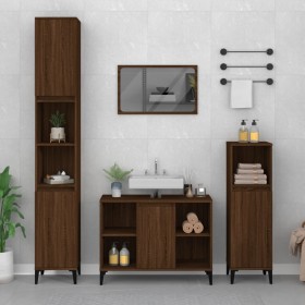 3-piece bathroom furniture set in brown oak plywood by vidaXL, Bathroom furniture - Ref: Foro24-3185628, Price: 240,27 €, Dis...