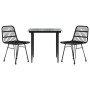 3-Piece Black Synthetic Rattan Garden Dining Set by vidaXL, Garden sets - Ref: Foro24-3157880, Price: 229,40 €, Discount: %