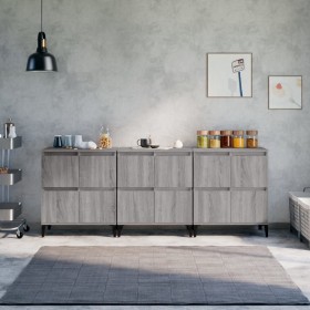 Sideboards 3 Stück Sperrholz Sonoma grau 60x35x70 cm von vidaXL, Sideboards - Ref: Foro24-3185781, Preis: 222,99 €, Rabatt: %