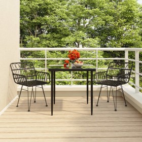 3-piece black synthetic rattan garden dining set by vidaXL, Garden sets - Ref: Foro24-3157852, Price: 210,70 €, Discount: %