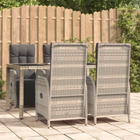 5-teiliges Garten-Essset mit grauen Kissen aus synthetischem Rattan von vidaXL, Gartensets - Ref: Foro24-3185031, Preis: 787,...