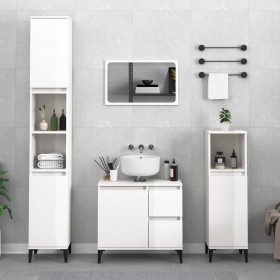 3-piece bathroom furniture set in glossy white plywood by vidaXL, Bathroom furniture - Ref: Foro24-3185545, Price: 248,99 €, ...