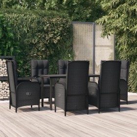 7-piece garden dining set and black synthetic rattan cushions by vidaXL, Garden sets - Ref: Foro24-3185190, Price: 865,99 €, ...