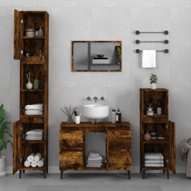 3-piece bathroom furniture set made of smoked oak plywood by vidaXL, Bathroom furniture - Ref: Foro24-3185610, Price: 231,59 ...