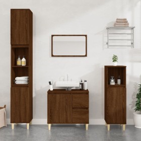 3-piece bathroom furniture set made of brown oak plywood by vidaXL, Bathroom furniture - Ref: Foro24-3185542, Price: 210,03 €...