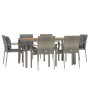 Set comedor jardín 7 pzas y cojines ratán sintético gris de vidaXL, Conjuntos de jardín - Ref: Foro24-3184972, Precio: 489,35...