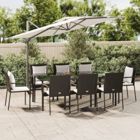 7-piece garden dining set and black synthetic rattan cushions by vidaXL, Garden sets - Ref: Foro24-3185099, Price: 576,09 €, ...