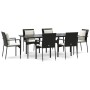 7-piece garden dining set and black synthetic rattan cushions by vidaXL, Garden sets - Ref: Foro24-3185099, Price: 576,99 €, ...