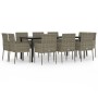 Set comedor jardín 11 pzas y cojines ratán sintético negro gris de vidaXL, Conjuntos de jardín - Ref: Foro24-3185166, Precio:...