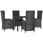 Set de muebles jardín 5 pzas con cojines ratán sintético negro de vidaXL, Conjuntos de jardín - Ref: Foro24-3185065, Precio: ...