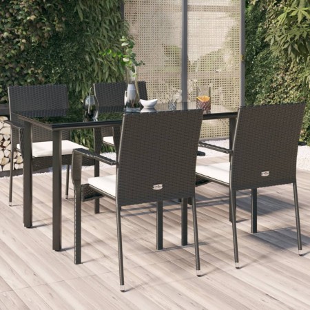 5-piece garden furniture set with black synthetic rattan cushions by vidaXL, Garden sets - Ref: Foro24-3185133, Price: 356,15...