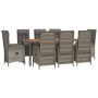 Garden dining set 9 pieces and gray synthetic rattan cushions by vidaXL, Garden sets - Ref: Foro24-3185052, Price: 1,00 €, Di...