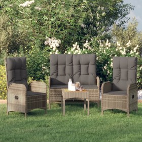 3-piece garden dining set with gray synthetic rattan cushions by vidaXL, Garden sets - Ref: Foro24-3185091, Price: 495,04 €, ...