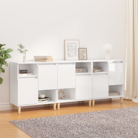 Sideboards 3 units glossy white plywood 60x35x70 cm by vidaXL, Sideboards - Ref: Foro24-3185737, Price: 188,87 €, Discount: %