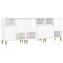 Aparadores 3 uds madera contrachapada blanco brillo 60x35x70 cm de vidaXL, Aparadores - Ref: Foro24-3185737, Precio: 187,99 €...