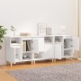 Aparadores 3 uds madera contrachapada blanco brillo 60x35x70 cm de vidaXL, Aparadores - Ref: Foro24-3185737, Precio: 187,99 €...