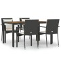 Set de muebles jardín 5 pzas con cojines ratán sintético negro de vidaXL, Conjuntos de jardín - Ref: Foro24-3157965, Precio: ...