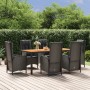 7-teiliges Garten-Esszimmerset und Kissen synthetisches Rattan schwarz von vidaXL, Gartensets - Ref: Foro24-3185072, Preis: 1...