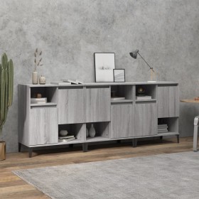 Aparadores 3 uds madera contrachapada gris Sonoma 60x35x70 cm de vidaXL, Aparadores - Ref: Foro24-3185749, Precio: 182,50 €, ...