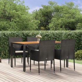 5-piece garden furniture set with black synthetic rattan cushions by vidaXL, Garden sets - Ref: Foro24-3185013, Price: 393,55...