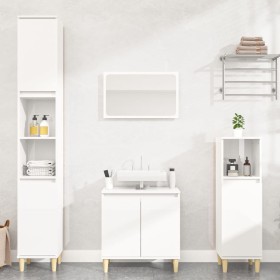 3-piece glossy white plywood bathroom furniture set by vidaXL, Bathroom furniture - Ref: Foro24-3185583, Price: 226,63 €, Dis...