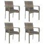 Set comedor de jardín 5 piezas con cojines ratán sintético gris de vidaXL, Conjuntos de jardín - Ref: Foro24-3184982, Precio:...