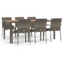 Set comedor jardín 7 pzas y cojines ratán sintético gris de vidaXL, Conjuntos de jardín - Ref: Foro24-3184997, Precio: 501,46...