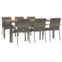 Set comedor jardín 7 pzas y cojines ratán sintético gris de vidaXL, Conjuntos de jardín - Ref: Foro24-3184997, Precio: 501,46...