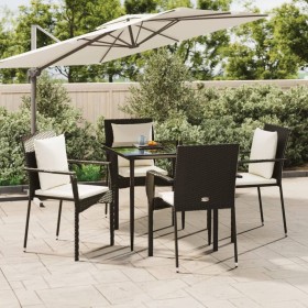 5-piece garden furniture set with black synthetic rattan cushions by vidaXL, Garden sets - Ref: Foro24-3185096, Price: 391,50...