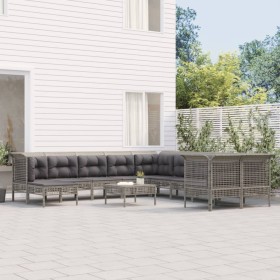 Garden furniture set 12 pieces gray synthetic rattan cushions by vidaXL, Garden sets - Ref: Foro24-3187600, Price: 551,99 €, ...