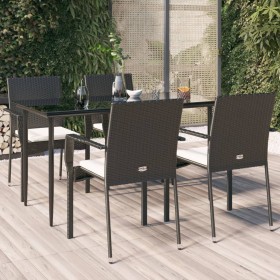 5-teiliges Gartenmöbel-Set mit Kissen synthetisches Rattan schwarz von vidaXL, Gartensets - Ref: Foro24-3185121, Preis: 373,5...