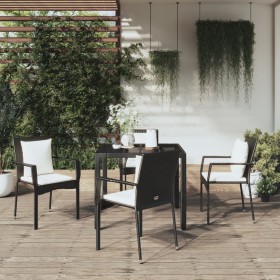 5-piece garden furniture set with black synthetic rattan cushions by vidaXL, Garden sets - Ref: Foro24-3157952, Price: 366,40...