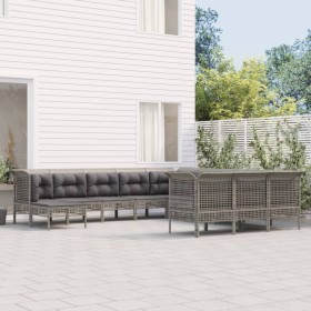 Garden furniture set 12 pieces gray synthetic rattan cushions by vidaXL, Garden sets - Ref: Foro24-3187601, Price: 569,99 €, ...