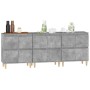 Aparadores 3 uds madera contrachapada gris hormigón 60x35x70 cm de vidaXL, Aparadores - Ref: Foro24-3185771, Precio: 196,14 €...