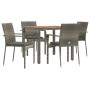 Set comedor de jardín 5 piezas con cojines ratán sintético gris de vidaXL, Conjuntos de jardín - Ref: Foro24-3184994, Precio:...