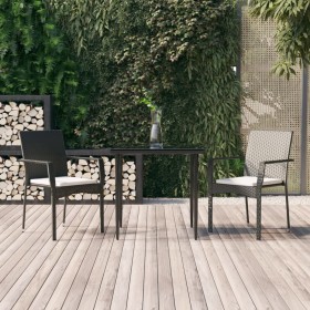 3-piece garden dining set with black synthetic rattan cushions by vidaXL, Garden sets - Ref: Foro24-3185119, Price: 201,03 €,...