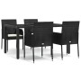 Set de muebles jardín 5 pzas con cojines ratán sintético negro de vidaXL, Conjuntos de jardín - Ref: Foro24-3185001, Precio: ...