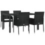 Set de muebles jardín 5 pzas con cojines ratán sintético negro de vidaXL, Conjuntos de jardín - Ref: Foro24-3185001, Precio: ...