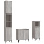 Sonoma gray plywood 3-piece bathroom furniture set by vidaXL, Bathroom furniture - Ref: Foro24-3185595, Price: 185,08 €, Disc...